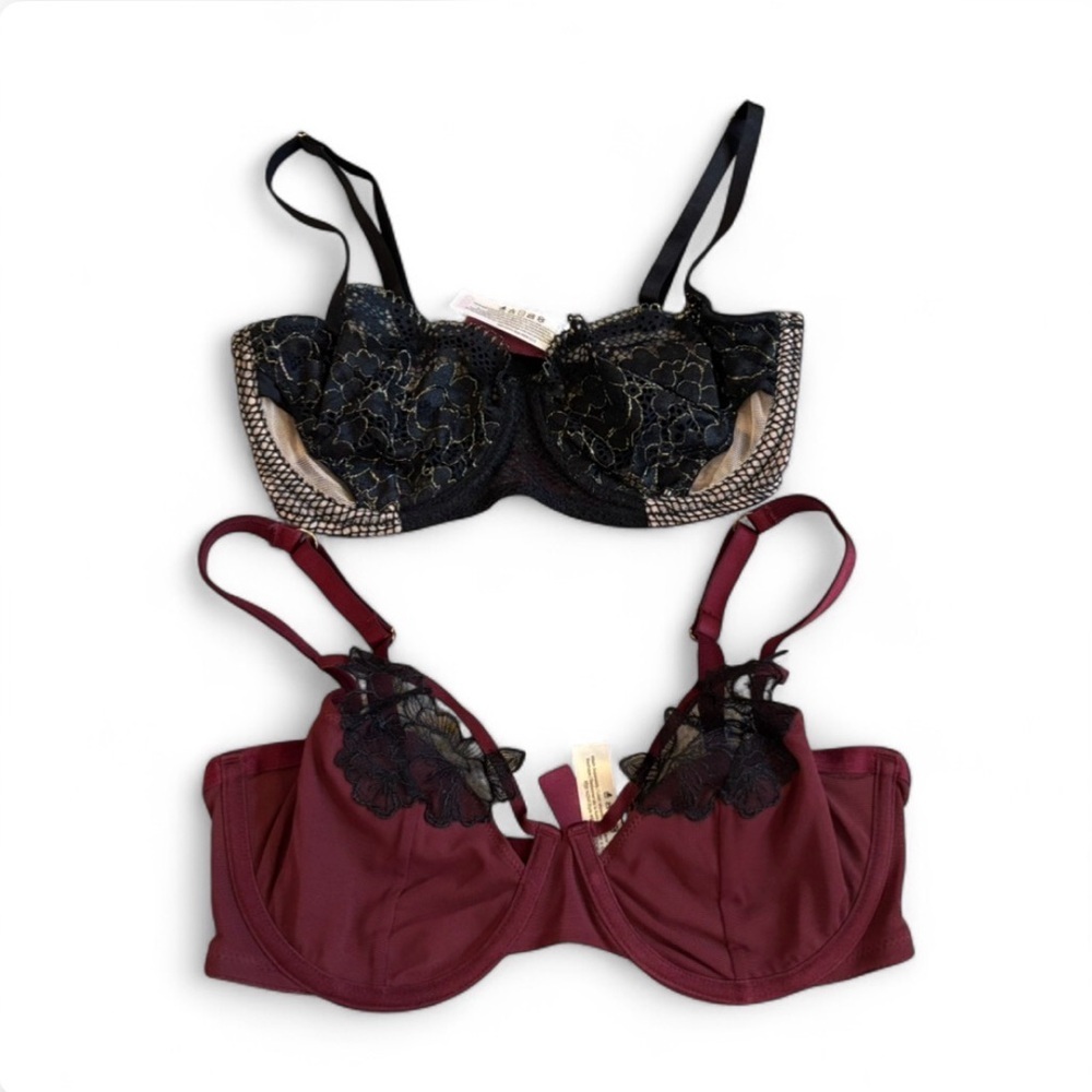 Adore Me 30DD Unlined Demi Bra in Windsor Wine & Farina unlined balconette bra